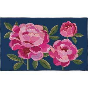 Evergreen Flag Peony Garden Washable Door Mat for Front Door Entrance Outdoor and Indoor, 30"x18" Non-Slip Floor Mats for Entryway Kitchen Bedroom