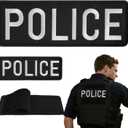 Patches, Press Badge Embroidered Patches for Backpacks, Jackets, Press Vest, Photographer Vest (Police-Black)