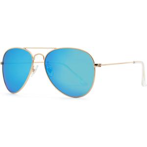 JOOX Polarized Aviator Sunglasses for Women Men, UV400 Protection Lens and Lightweight Metal Pilot Frame (Shiny Gold/Blue Mirror)