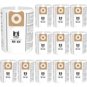 12 Pack 23743 VF3502 Vacuum Bags Compatible with Ridgid 12 to 16 Gallon Wet Dry Vacuums, High Efficiency Replacement Filter Bags for Model WD1950 WD1956 WD1850 WD1851 RV2400HF WD1450 WD1680 WD1270