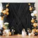30ft x 10ft Black Backdrop Curtain Panels for Parties, Thick Wrinkle Resistant Polyester Wedding Backdrop Drapes for Birthday Photography Party Home Decorations, 60"W x 120"L