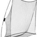Amazon Basics Portable Golf Practice Hitting Net for Indoor/Outdoor Swing Training, Quick Setup, 8 Feet x 8 Feet, Black