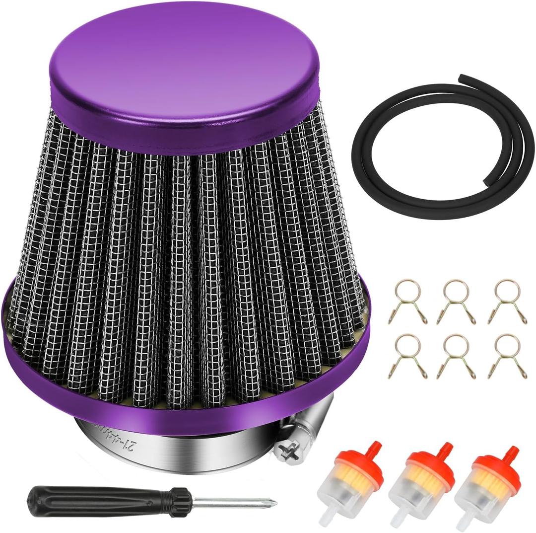 HIAORS 35mm Air Filter for 50cc 70cc 90cc 110cc 125cc Taotao Coolster Baja Apollo SSR Kazuma Pit Dirt Bike ATV Quad Go Kart Motorcycle XR50 XR70 DB10 DB14 ATA-110B PW80 KFX 50 Parts Purple