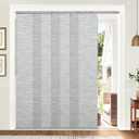 Panel Track Blinds, Vertical Blinds for Sliding Glass Doors, Extendable Track from 45 3/4" to 82 5/8" W, Cuttable Panel Curtains up to 96 inches high, Grey Light Filtering
