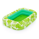 Inflatable Kiddie Pool 50 x 80 inches – Green/Blue Tropical Design, Rectangular Family Pool