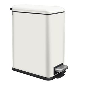 White Trash Can, 10L/2.6 Gallon Bathroom Trash Can, Small Garbage Can with Lid, Features a Removable Inner Bucket, Soft - Close Lid, for Kitchen, Home, Office, RV, Bedroom