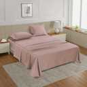 LANE LINEN 100% Cotton Pillowcovers, Pillow Cases Standard Size Set of 2, Fits Standard & Queen Pillows, Luxury 450 Thread Count Sateen Cotton Pillowcases, Soft & Breathable - Sepia Rose