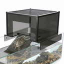 Large Turtle Basking Platform Dock, Acrylic Turtle Tank Topper with Ramp for 75/125 Gallon Aquarium, Fits 17-20 Inch Wide Tanks