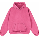 Mens Oversized Hoodies Pullover Women Fall Acid Wash Plain Preppy Hoodie Streetwear Cotton Vintage Hooded Sweatshirt, Size S