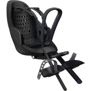 Thule Yepp 2 Mini - Front Mounted Child Bike seat - Shock-Absorbing Foam seat - Adjustable footrests & footstraps - Easy mounting System - Adjustable 5 Point Harness System (Black)