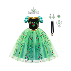 Anna Princess Dress for Girls Anna Costume Christmas Birthday Party Princess Dress up Elsa Costume with Accessories, 120