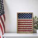 Pechpell Memorial Day 4th of July Patriotic Wall Decor, 15.7"x11.8" Wooden Red White Blue American Flag National Anthem Sign, Americana Independence Day Indoor Office Table Desk Mantel Home Decorations