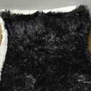 Flysheep Luxury Faux Fur King Size Winter Comforter Set Shaggy Velvet Dark Gray/Black Long Hair, 3 Pieces Plush Flannel Sherpa Backing Reversible Soft Microfiber Super Warm Bedding Set for Holiday (King-100"x86")