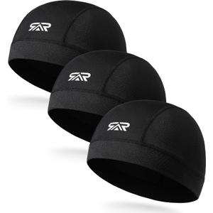 3Pcs Camo Breathable Mesh Skull Cap Cooling MoistureWicking Motorcycle Cycling Helmet Liner Hard Hat for Men Women