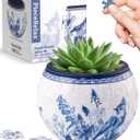 PieceRelax 3D Puzzle Planter 80 Pieces - Flower Pot - Oriental Birds and Flowers, for Mom, Home Decor Flower Pots for Indoor Cactus, Succulents Pots [K1115]