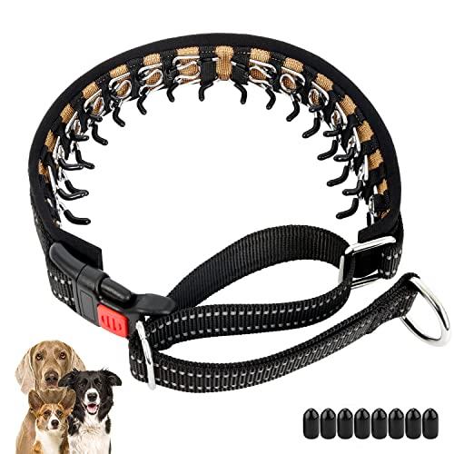 Mayerzon Martingale Collar for Small Medium Large Dogs, Patented Anti Pull Dog Collar with Reflective Strip and Buckle for Walking Training, Safe for Night Walk(L, Black)