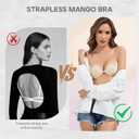 Cmojsk Strapless Sticky Invisible Backless Nipple Covers (US, Cup Band, C, 2, Black/Beige) (M)