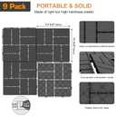 Goovilla Plastic Interlocking Deck Tiles, 9 Pack Outdoor Patio Flooring, 12"x12" Interlocking Decking Tile Outdoor All Weather Use, Waterproof Patio Pavers for Pool Balcony Backyard Porch, Dark Grey