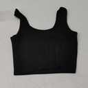 Womens Square Neck Ribbed Tank Tops Sleeveless Basic Tops Sexy Slim Fit Summer Clothes 2025 (Medium, Black)