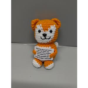 Mini Funny Positive Crochet Animals,Inspirational Handmade Crochet for Girl and Teenage Friends Emotional Small Gift for Birthday Graduation Teacher Appreciation,Cute Stuff Emotional Cheer Up Support