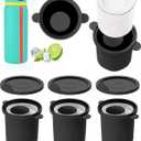 Ice Molds for Owala 24-40oz, Set of 3, Food-Grade Soft Silicone, No White Residue, Easy to Release, Straw Placement Compatible with Owala FreeSip, Keeps Drinks Cold Longer (Dark Grey)