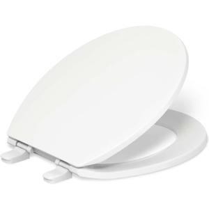 KOHLER 4775-0 Brevia Round-Front Toilet Seat with Quick-Release Hinges, Grip-Tight Bumpers, White