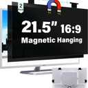 [2 Pack] Magnetic Hanging 21.5 Inch Computer Privacy Screen for 16:9 Aspect Ratio Widescreen Monitor, Eye Protection Anti Glare Blue Light Computer Monitor Privacy Filter, Removable 21.5 in Protector Film