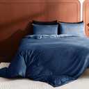 2 Pack Zippered Velvet Standard Pillowcases, Super Soft and Cozy Luxury Fuzzy Flannel Pillow Cases with Zipper, 20x26 Inches, Navy Blue