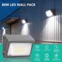 80W LED Wall Pack Light, 11375LM Outdoor Wall Light, 2 Pack
5000K Daylight, Industrial Waterproof, Glass Lens Outdoor Security Lighting for Yard Warehouse Garage