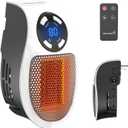 450W Space Heater, Remote Wall Outlet Electric Small Space Heater as Seen on TV with Adjustable Thermostat and Timer and Led Display, Compact for Home, Office, Bathroom