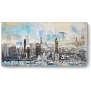 NOVASTARCK Extra Large Wall Art for Living Room Canvas Painting New York City skyline Artwork for Bedroom Office Home Decor 29\"x58\"