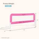 Dream On Me Lightweight Mesh Security Adjustable Bed Rail Double Pack with Breathable Mesh Fabric in Pink, 2 Count (Pack of 1)