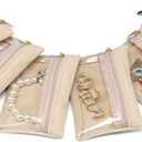 Vlando Jewelry Travel Case,Travel Jewelry Organizer with Clear Velvet Jewelry Bags Zipper Pouch for Women Girl Gift 6Pcs