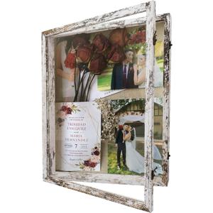 16x20 Wedding Bouquet Shadow Box Display Case,White