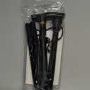 Folding Lightweight Walking Stick - Adjustable Aluminum Metal Collapsible Travel Cane with Non-Slip Rubber Base (Black)