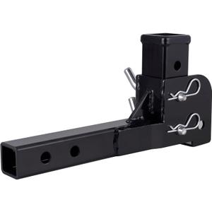 Folding 2" Trailer Hitch Adapter, Hitch Mount Adapter Black Power Coat Finished 500LB TW Capacity -Thicker Material Upgraded Version