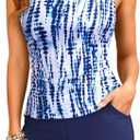Tankini Swimsuits with Shorts - Two Piece Swimsuits Tummy Control Bathing Suits with Pockets, Lar