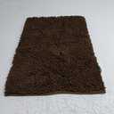 Yimobra Washable Bathroom Rugs, Super Soft & Absorbent Chenille Bath Mat for Floor & Carpet, Quick Dry Non Slip Bath Mat for Tub Shower, 24" x 17",Brown