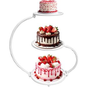 3-Tier White Iron Cake Stand, Vintage Dessert Serving Tray Holder Cupcake Pastry Fruit Display Rack for Wedding, Birthday, Bridal Shower & Afternoon Tea Party Table Decor