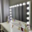 Kottova Vanity Mirror with Lights, Lighted Makeup Mirror with 18 Dimmable LED Bulbs, Hollywood Mirror, 3 Color Lightings, USB Charging Port Touch Control, Metal Frame27.5" x 21.6"