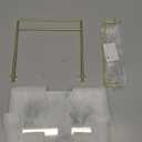 MyGift Modern Marble Cookbook Stand, Kitchen Countertop Recipe Holder Stand with Brass Tone Metal Rail