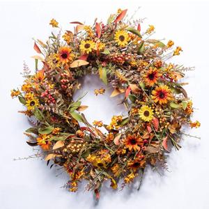 JINGHONG Fall Wreaths for Front Door 24 Inch Artificial Fall Wreath Large Autumn Wreath for Outside Wall Porch Harvest Thanksgiving Day Celebration