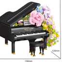 Flower Bouquet Grand Piano Building Blocks Set, 841PCS Music Instruments Bricks Set, Gifts for Adults and Kids (Piano)