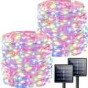 Multicolored Solar String Lights Outdoor Waterproof, 2-Pack Each 72FT 200LED Solar LED Fairy Lights Copper Wire 8 Modes Solar Twinkle Light for Garden Xmas Tree Party Wedding Decorations
