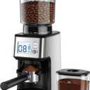 Conical Burr Coffee Grinder, 51 Precise Grind Settings Automatic Coffee Grinder, Smart Dual Control LED Display, 1-12 Cups, with Portafilter Holder, Anti-StaticStainless Steel, Memory Function