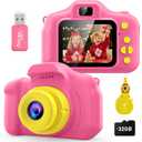 Desuccus Kids Camera for Girls 3-12, 1080P HD Digital Camera with 32GB SD Card - Toddler Camera, Christmas Birthday Gift Toys for 4 5 6 7 8 9 10 11 Year Old Girls (Pink)