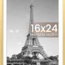 upsimples 16x24 Picture Frame, Display Pictures 14x20 with Mat or 16 x 24 Without, Wall Hanging Poster Frames, Gold, 1 Pack