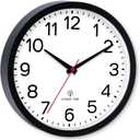AKCISOT Atomic 12 Inch Wall Clock Analog Clocks for Indoor Kitchen, Battery Operated Clock for Bedroom Office Classroom Living Room(Black)