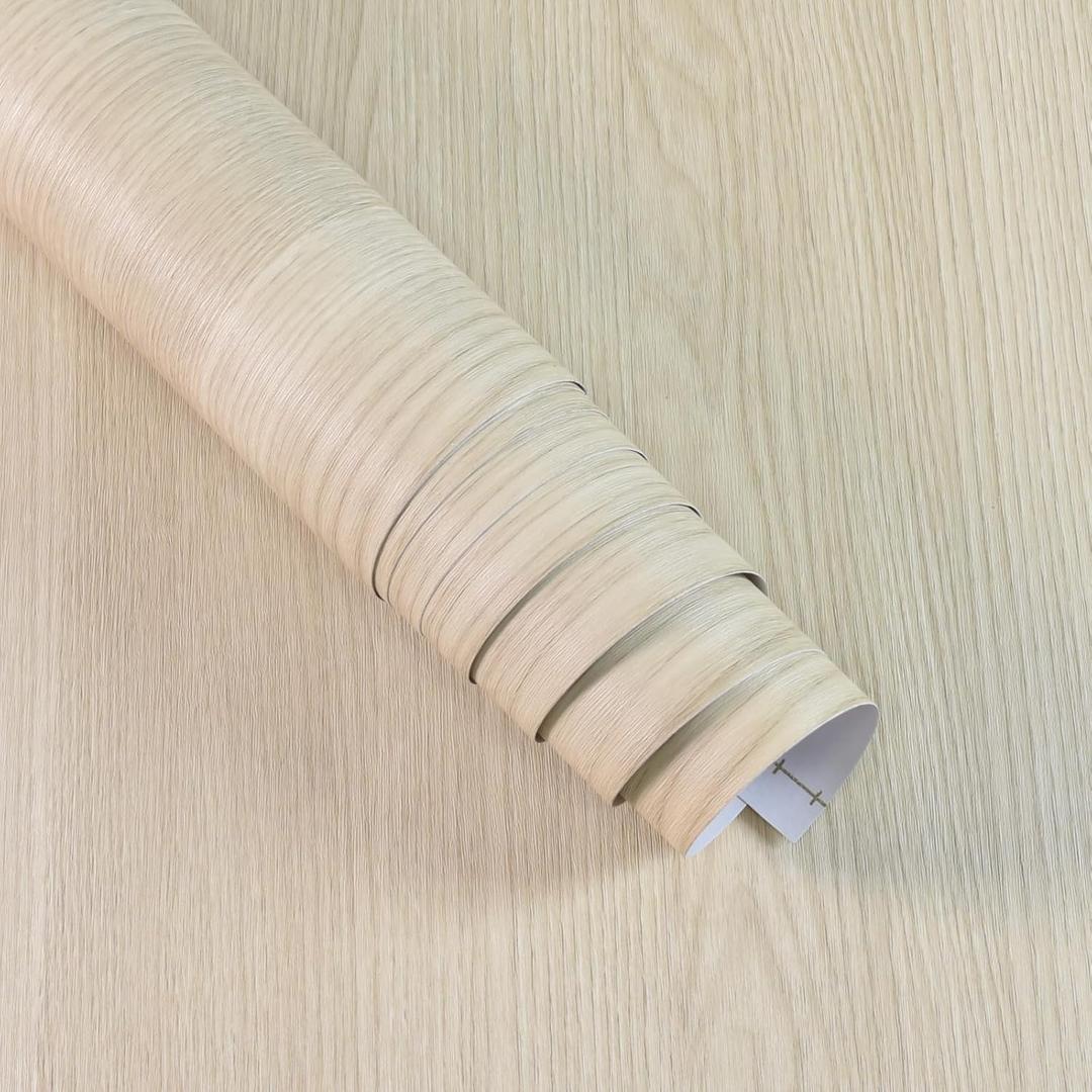 Beige Cherry Wood Wallpaper Peel and Stick Wallpaper Thick Wood Grain Contact Paper for Cabinets Countertops Waterproof Self Adhesive Light Wood Contact Paper Vinyl Wall Paper 15.74" x 118"