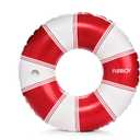 FUNBOY Giant Vintage Stripe Inflatable Pool Float with Cup Holder 48" Pool Float for Adults Inner Tube Pool Toys Swim Rings Swimming Pool Accessories & Pool Lounger Float for Pool Party & Summer (Red)